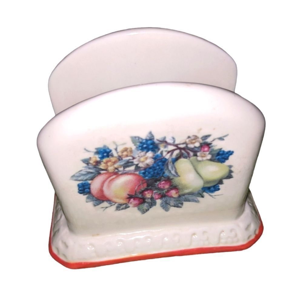Avon Sweet Country Harvest vintage ceramic napkin holder‎